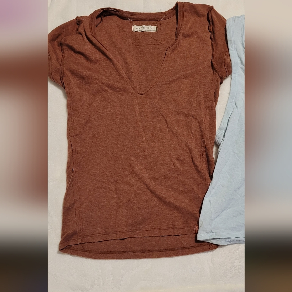 3 SHIRTS! Brown V-Neck Women's Top Free People